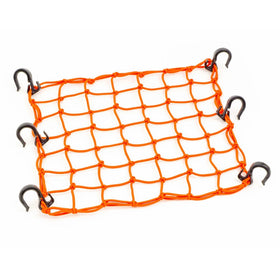 15"x15" PowerTye Mfg Cargo Net featuring 6 Adjustable Hooks & Tight 2"x2" Mesh, Orange