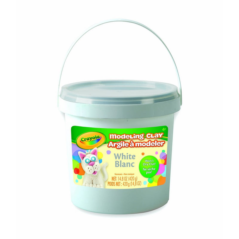 Crayola White Modeling Clay; Art Tools; 14.8 OZ Bucket; Soft, Pliable Clay Won't Dry Out