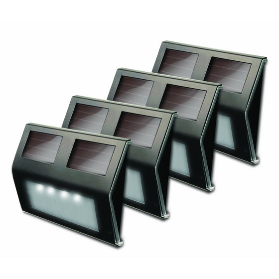 MAXSA Solar LED Deck & Step Lights (4-Pack), Bronze Stainless Steel 47334-BZ