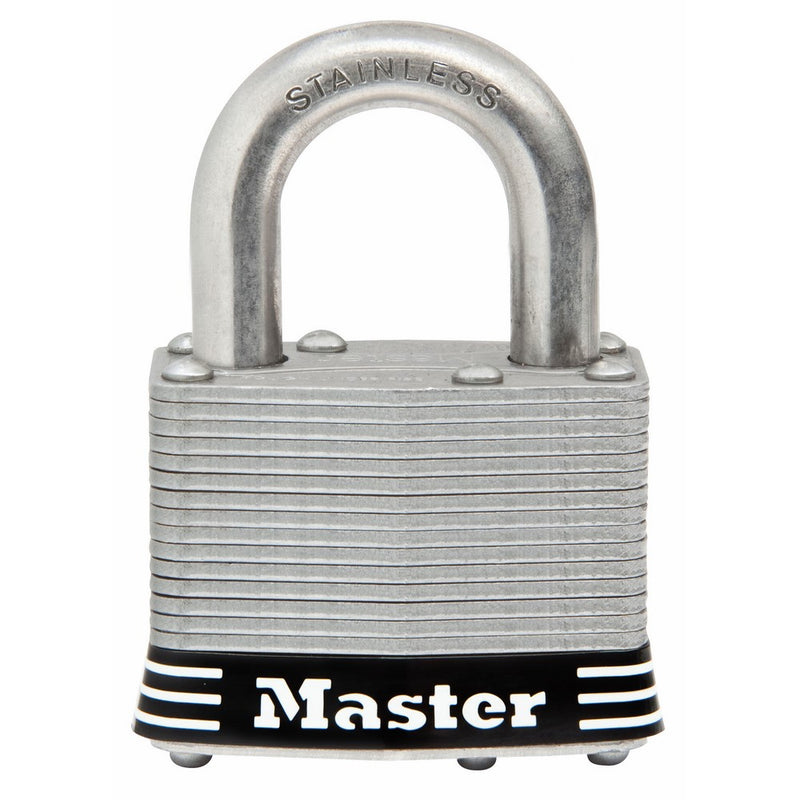 Master Lock Padlock, Laminated Stainless Steel Lock, 2 in. Wide, 5SSKAD