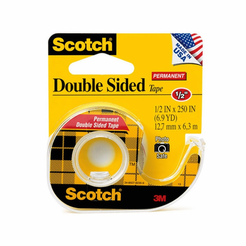 Scotch Double Sided Tape with Dispenser, Engineered for Bonding, No Liner, Strong, Trusted Favorite, 1/2 x 250 Inches (136)