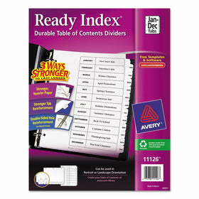 Avery(R) Classic Ready Index(R) Table Of Contents Dividers, Jan.-Dec.