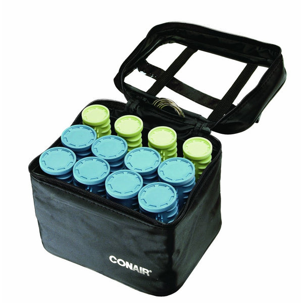 Conair Instant Heat Compact Hot Rollers W/Ceramic Technology; Black Case With Blue And Green Rollers