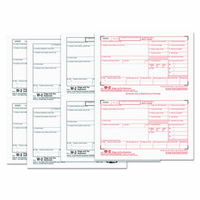 TOPS 22990 W-2 Tax Forms, 4-Part, 5 1/2 x 8 1/2, Inkjet/Laser, 50 W-2s & 1 W-3