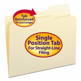 Smead File Folder, Reinforced 1/3-Cut Tab Right Position, Letter Size, Manila, 100 Per Box (10337)