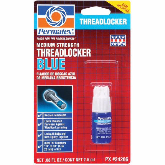 Permatex 24206 Medium Strength Threadlocker Blue, 2.5 ml