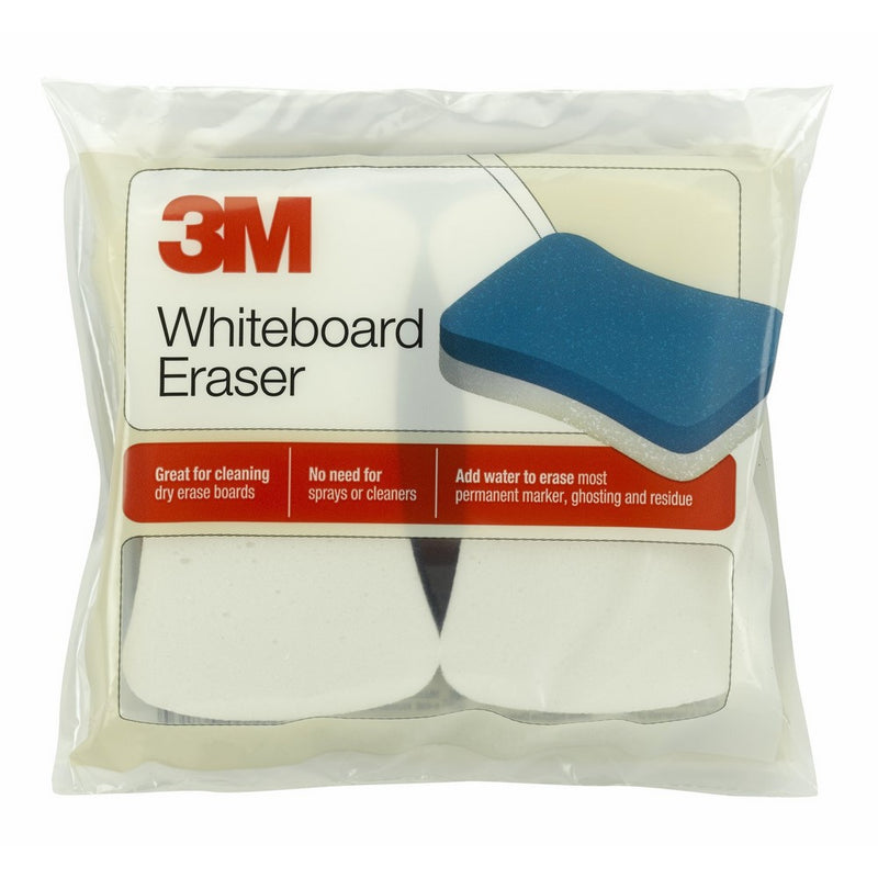 3M Whiteboard Eraser for Whiteboards, 2-Pack, White/Blue