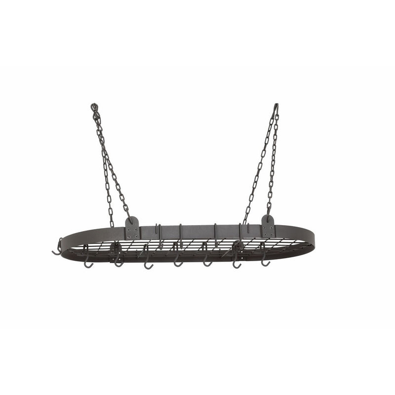Old Dutch Oval Pot Rack with Grid & 12 Hooks, Graphite