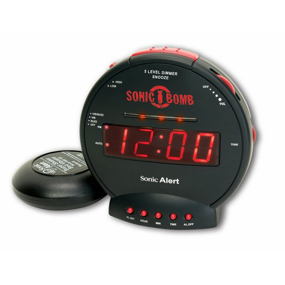 Sonic Alert SBB500SS Sonic Bomb Loud Dual Alarm Clock with Bed Shaker