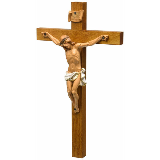 Crucifixes Fontanini Crucifix Features a Hand Painted Body of Christ on a Wood Cross, 12-Inch