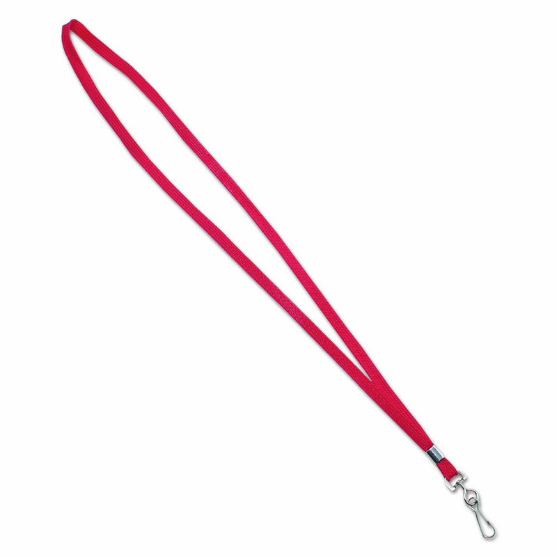 ADVANTUS 36-Inch Deluxe Neck Lanyard for ID Cards/Badges, J-Hook Style, Red, Box of 24 (75425)