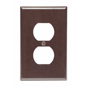 Leviton 80503 1-Gang Duplex Device Receptacle Wallplate, Midway Size, Thermoset, Device Mount, Brown