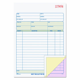 TOPS Sales Order Book, 3-Part, Carbonless, White/Canary/Pink, 5-9/16 x 7-15/16 Inches, 50 Sets per Book (46510)