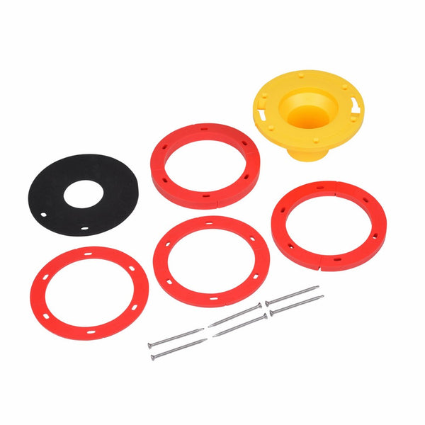 OATEY 43400 Set-Rite Toilet Flange Extension Kit, 1/4" - 1-5/8", Red, Yellow