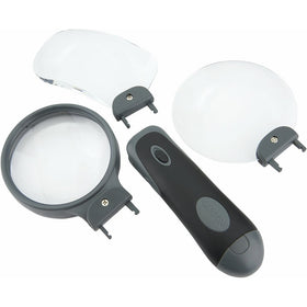Carson Remov-A-Lens 3-in-1 LED Lighted Hand-Held Magnifier Set with 3 Interchangeable Magnifying Glass Lenses (RL-30)