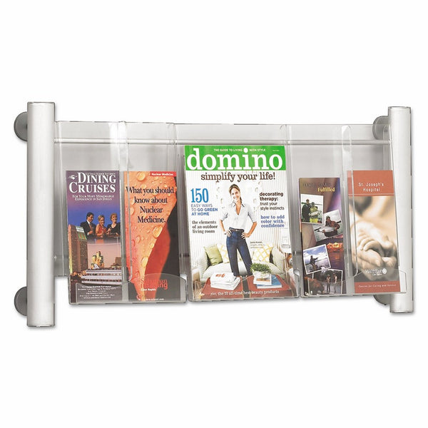 Safco Products 4133SL Luxe Magazine Rack, 3 Pocket, Silver