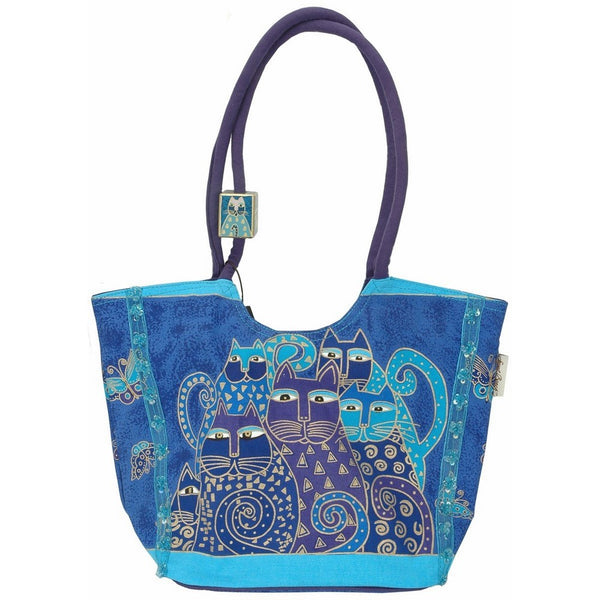 Indigo Cat Scoop Tote by Laurel Burch