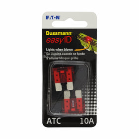 Bussmann BP/ATC-10ID easyID Illuminating Blade Fuse, (Pack of 2)