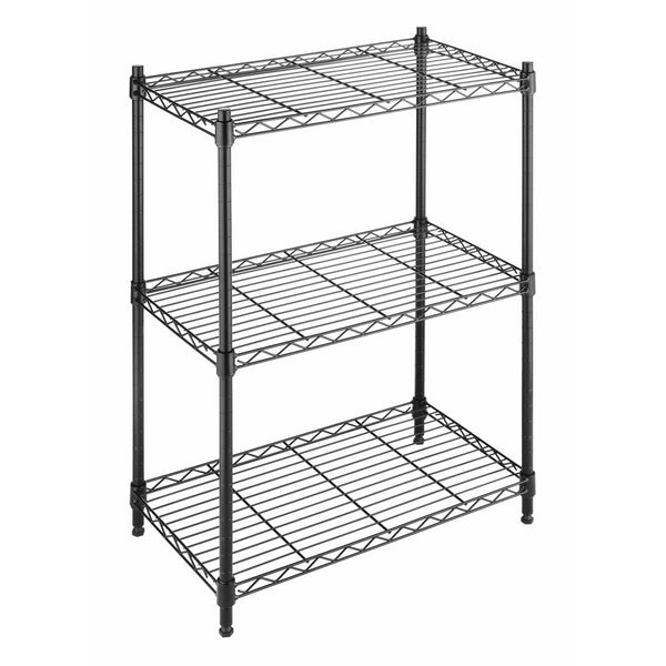 Whitmor Adjustable 3 Tier Shelving with Leveling Feet - Black