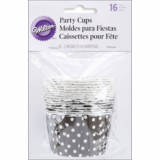 Nut & Party Cups 16/Pkg-Black Dots 3.25 Ounces