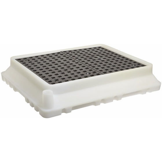 UltraTech 1061 Polyethylene Ultra-Spill Tray P4, 2.9 Gallon Capacity, 5 Year Warranty, White