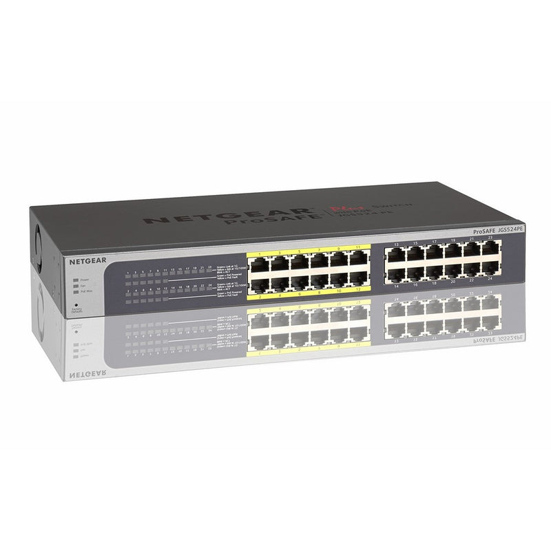 NETGEAR JGS524PE-100NAS 24-Port Gigabit Smart Managed Plus Switch, 100w PoE, L2, ProSAFE Lifetime Protection