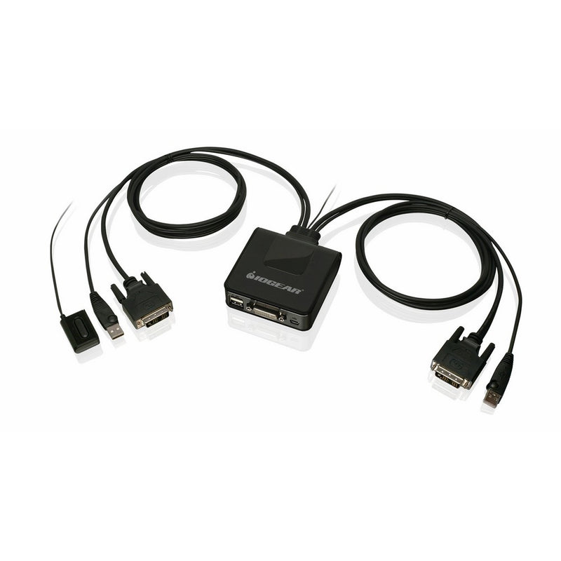 IOGEAR 2-Port USB DVI Cable KVM Switch with Cables and Remote, GCS922U