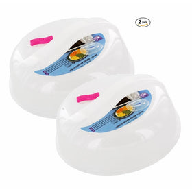 (2 Pack) Plastic Microwave Plate Cover Splatter Guard with Steam Vented Clear Lid