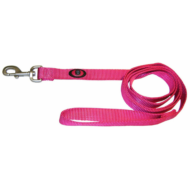 Hamilton 1-Inch Single Thick Nylon Lead with Swivel Snap Brushed Hardware, 6-Feet/Long, Raspberry