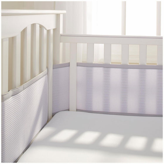 BreathableBaby Deluxe Breathable Mesh Crib Liner, Gray