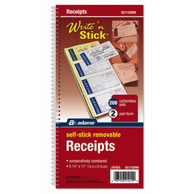 Adams Write n' Stick Receipt Book, White/Canary (ABFSC1152WS)