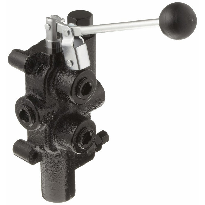 Prince LS-3000-2 Directional Control Valve, Logsplitter, 4 Ways, 3 Positions, Spring Center to Neutral, Cast Iron, 2750 psi, Lever Handle, 25 gpm, In/Out: 3/4" NPTF, Work: 3/4" NPTF