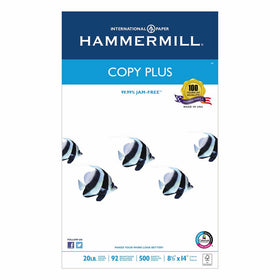 Hammermill Paper, Copy Plus, 20lb, 8.5 x 14, Legal, 92 Bright, 500 Sheets/1 Ream (105015R), Made in the USA