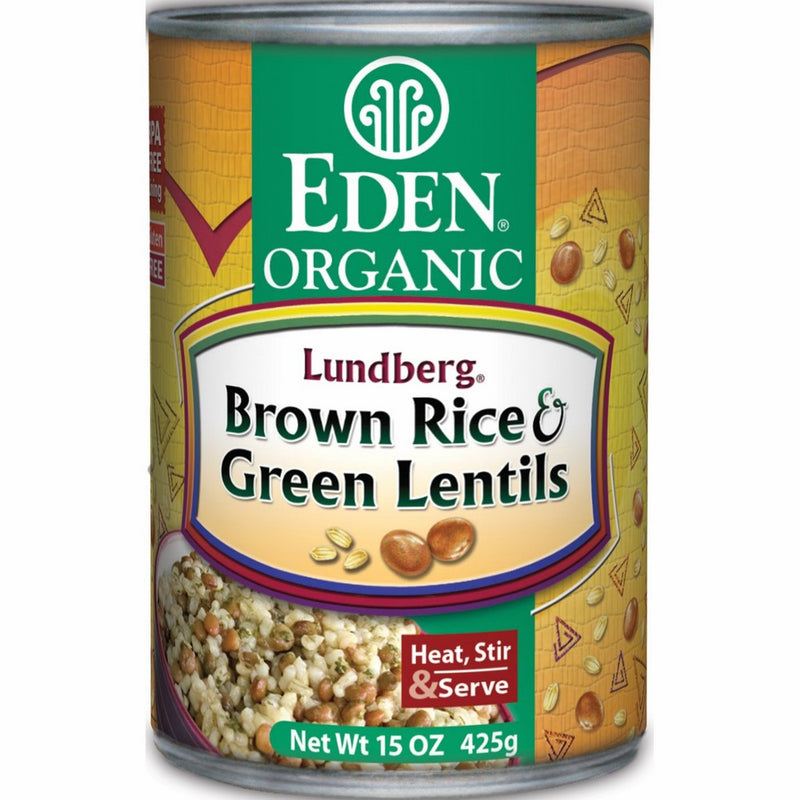 Eden Organic Brown Rice & Green Lentils, 15-Ounce Cans (Pack of 12)