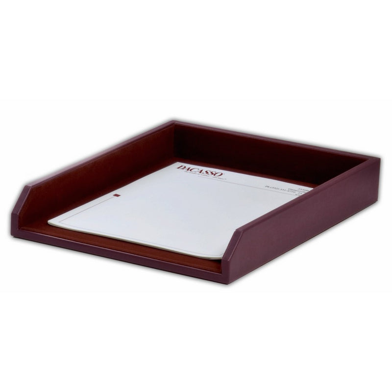 Dacasso Chocolate Brown Leather Letter Tray