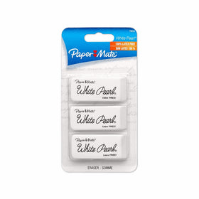Paper Mate White Pearl Erasers, Large, 3 Count