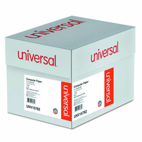 Universal 15782 Green Bar Computer Paper, 20lb, 14-7/8 x 8-1/2, Perforated Margins, 2600 Sheets