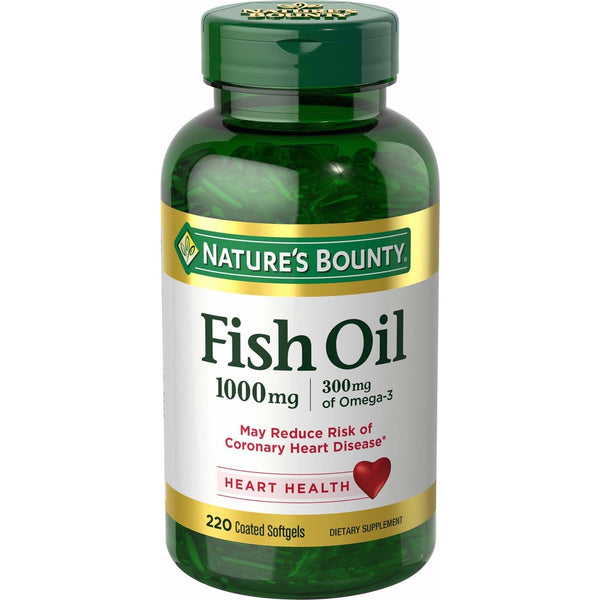 Nature's Bounty Fish Oil 1000 mg Coated Softgels 220 ea