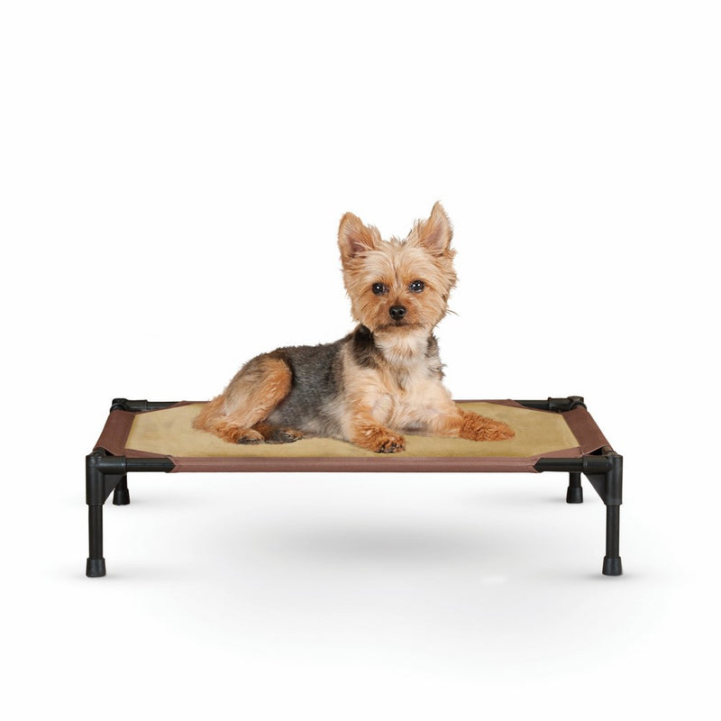 K&H Pet Products Comfy Pet Cot Elevated Pet Bed Small Chocolate/Tan 17" x 22" x 7"