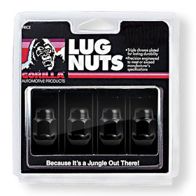 Gorilla Automotive 91187BC Acorn Bulge Seat Black Chrome Lug Nuts (1/2" Thread Size)