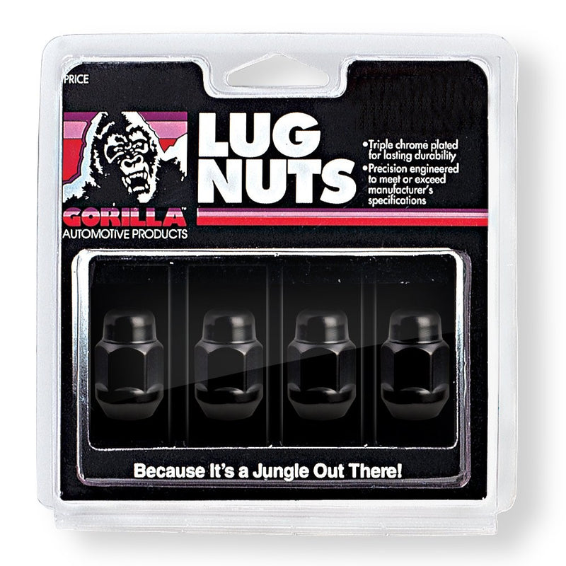 Gorilla Automotive 91187BC Acorn Bulge Seat Black Chrome Lug Nuts (1/2" Thread Size)