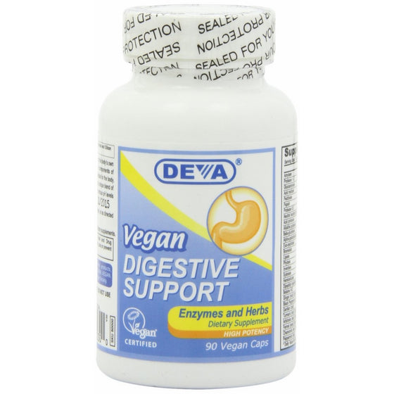 Deva Vegan Vitamins Digestive Support with Enzymes and Herbs, 90-Count