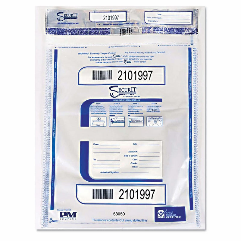 PMC58050 - Pm Company Triple Protection Tamper-Evident Deposit Bags