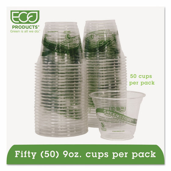 Eco-Products GreenStripe Renewable Resource Compostable Cold Drink Cups 9 oz, 50 Count