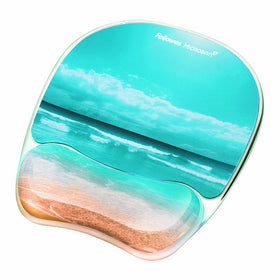 Fellowes Photo Gel Mouse Pad and Wrist Rest with Microban Protection, Sandy Beach (9179301)