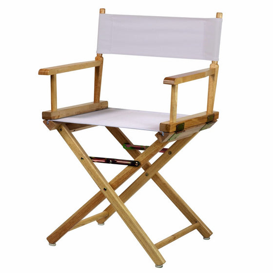 Casual Home 18" Director's Chair Natural Frame with White Canvas