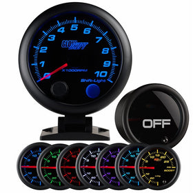 Tinted 7 Color 3 3/4 Tachometer w/ Shift Light