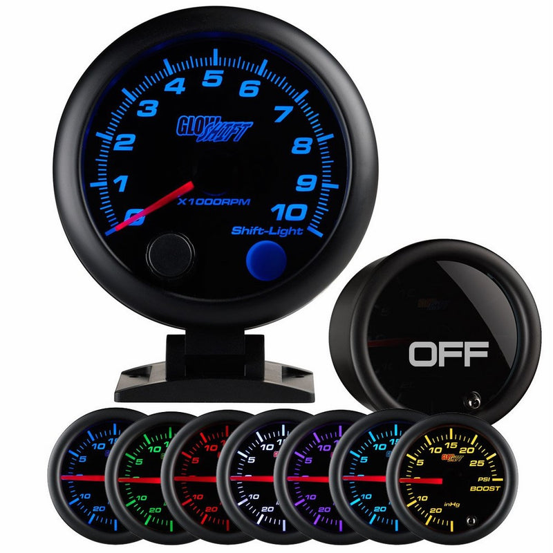 Tinted 7 Color 3 3/4 Tachometer w/ Shift Light