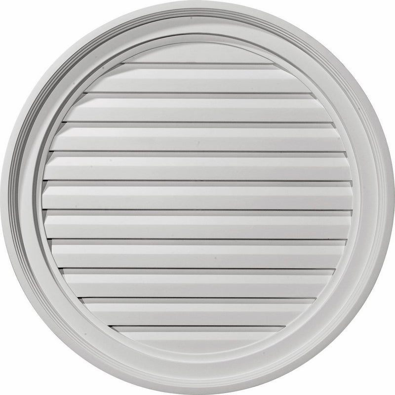 Ekena Millwork GVRO24F 24-Inch W x 24-Inch H x 1 5/8-Inch P Round Gable Vent Louver, Functional