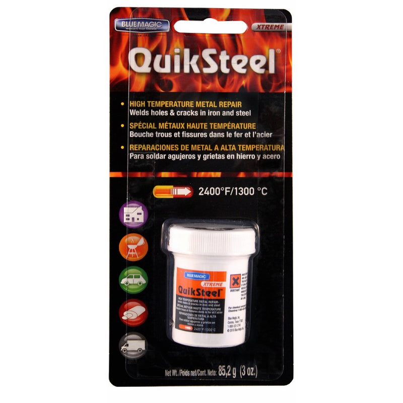 Blue Magic 18003 QuikSteel High Temperature Metal Repair Blister Card - 3 oz.